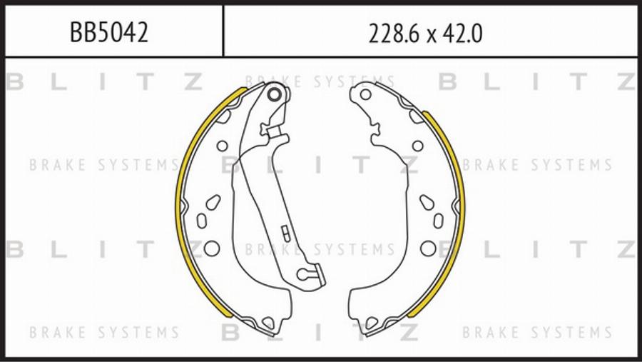 Blitz BB5042 - Drum Brake Shoe Set car-mod.net