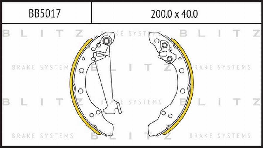 Blitz BB5017 - Drum Brake Shoe Set car-mod.net
