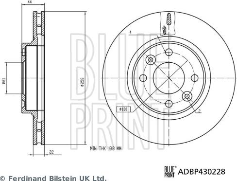 Blue Print ADBP430228 - Brake Disc car-mod.net