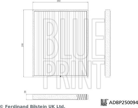 Blue Print ADBP250094 - Filter, interior air car-mod.net