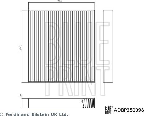Blue Print ADBP250098 - Filter, interior air car-mod.net