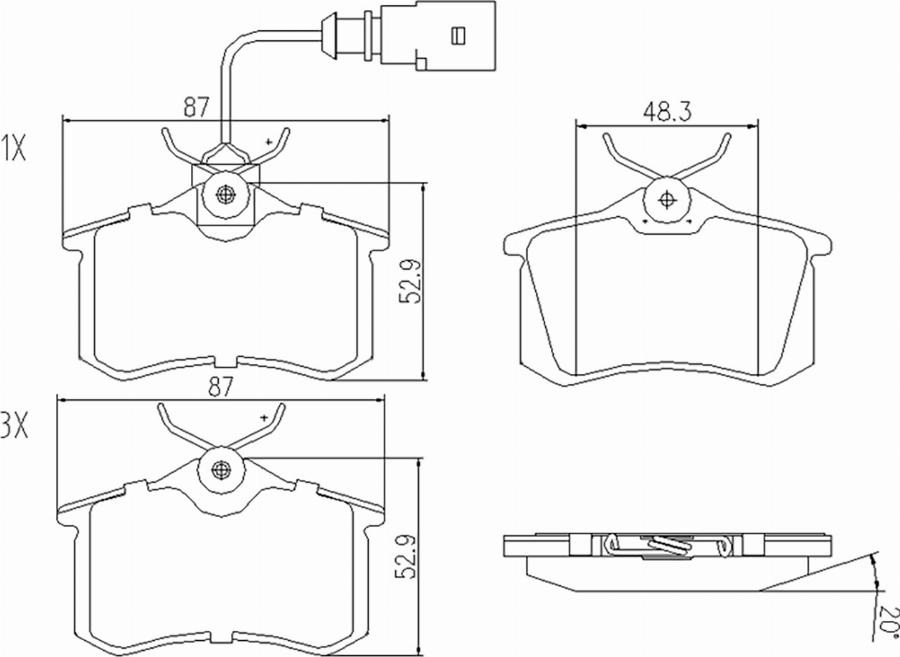 BOGAP A8210154 - Brake Pad Set, disc brake car-mod.net