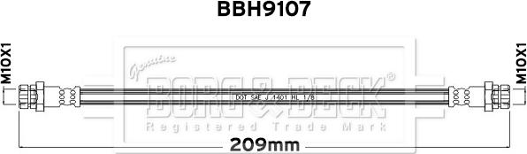 Borg & Beck BBH9107 - Brake Hose car-mod.net