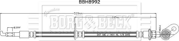 Borg & Beck BBH8992 - Brake Hose car-mod.net