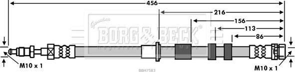 Borg & Beck BBH7583 - Brake Hose car-mod.net