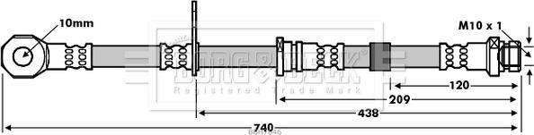 Borg & Beck BBH7646 - Brake Hose car-mod.net