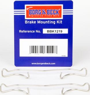 Borg & Beck BBK1219 - Accessory Kit for disc brake Pads car-mod.net