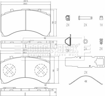 Borg & Beck BBP33009 - Brake Pad Set, disc brake car-mod.net