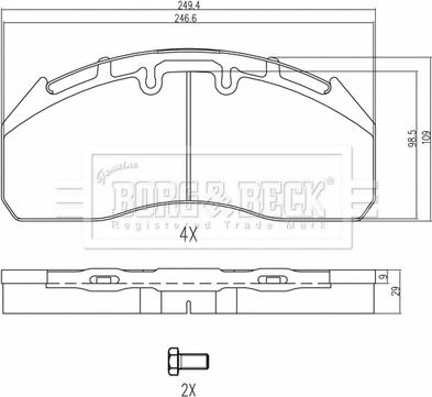 Borg & Beck BBP33004 - Brake Pad Set, disc brake car-mod.net