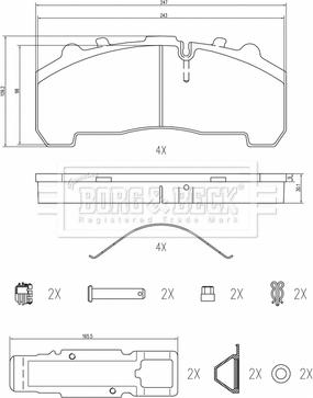 Borg & Beck BBP33000 - Brake Pad Set, disc brake car-mod.net