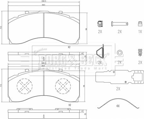 Borg & Beck BBP33015 - Brake Pad Set, disc brake car-mod.net