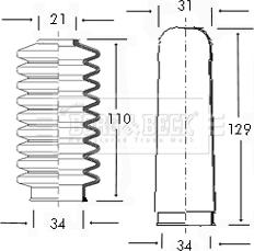 Borg & Beck BSG3005 - Bellow Set, steering car-mod.net