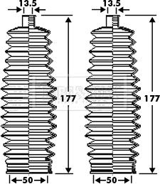 Borg & Beck BSG3282 - Bellow Set, steering car-mod.net