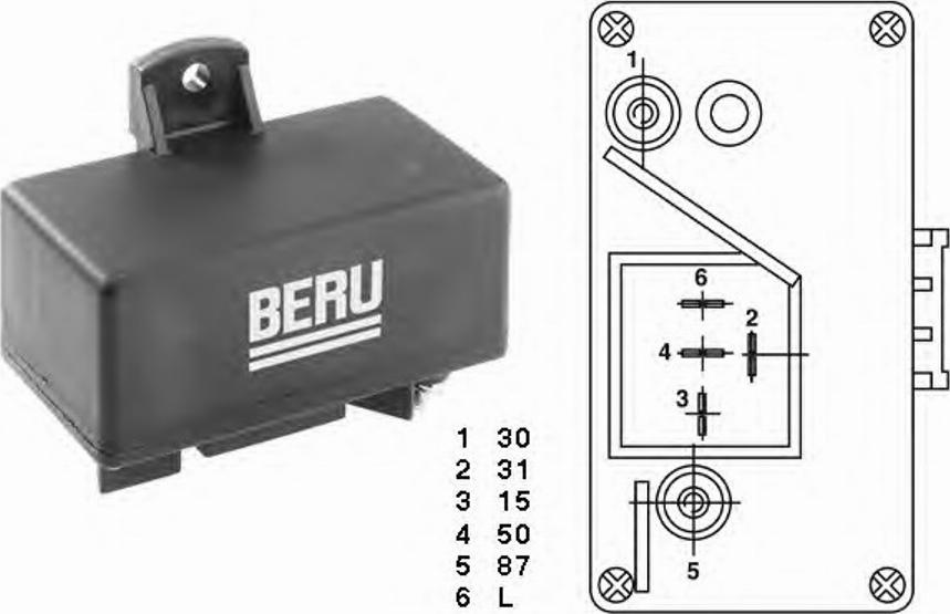 BorgWarner (BERU) 0201010066 - Relay, glow plug system car-mod.net