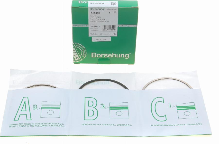 Borsehung B19039 - Piston Ring Kit car-mod.net