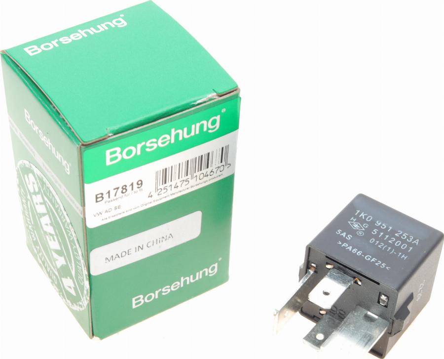 Borsehung B17819 - Relay, fuel pump car-mod.net