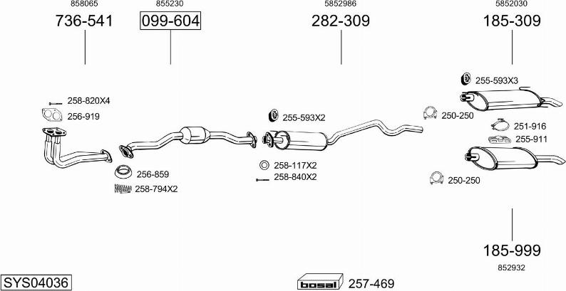 Bosal SYS04036 - Exhaust System car-mod.net