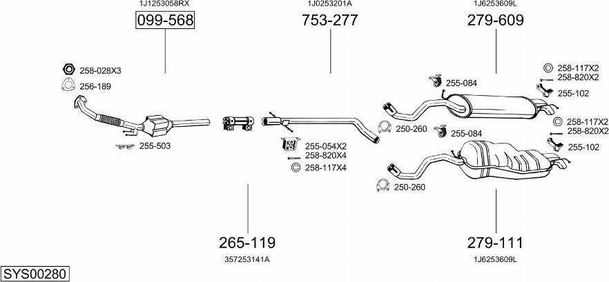 Bosal SYS00280 - Exhaust System car-mod.net