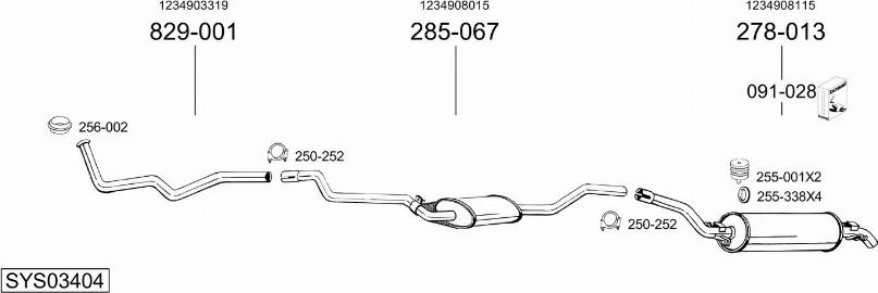 Bosal SYS03404 - Exhaust System car-mod.net