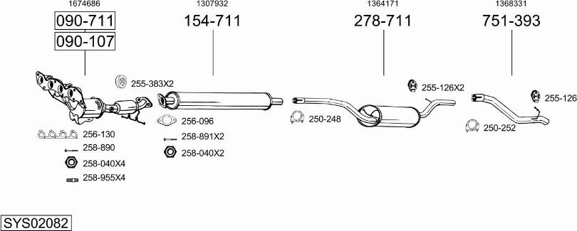 Bosal SYS02082 - Exhaust System car-mod.net