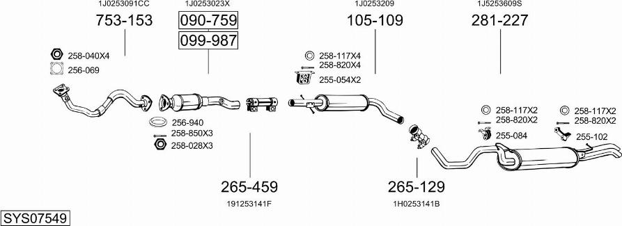 Bosal SYS07549 - Exhaust System car-mod.net