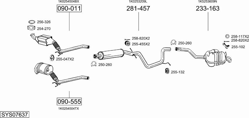 Bosal SYS07637 - Exhaust System car-mod.net