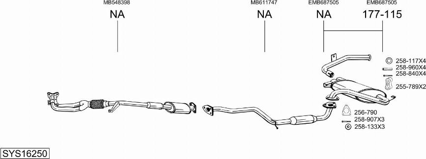 Bosal SYS16250 - Exhaust System car-mod.net
