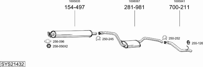 Bosal SYS21432 - Exhaust System car-mod.net
