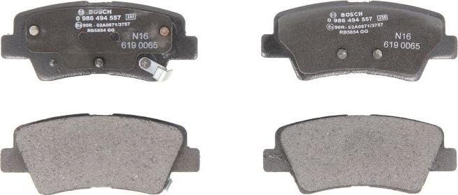 BOSCH 0 986 494 557 - Brake Pad Set, disc brake car-mod.net