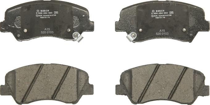 BOSCH 0 986 494 563 - Brake Pad Set, disc brake car-mod.net