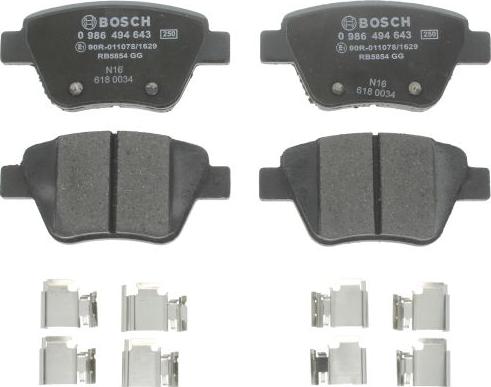 BOSCH 0 986 494 643 - Brake Pad Set, disc brake car-mod.net