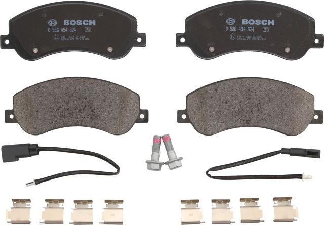 BOSCH 0 986 494 624 - Brake Pad Set, disc brake car-mod.net