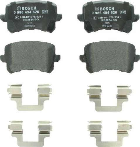 BOSCH 0 986 494 626 - Brake Pad Set, disc brake car-mod.net