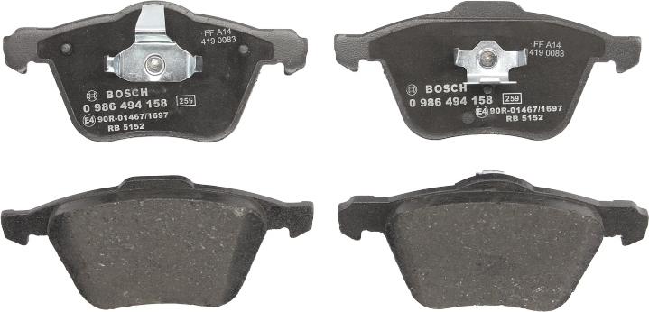 BOSCH 0 986 494 158 - Brake Pad Set, disc brake car-mod.net