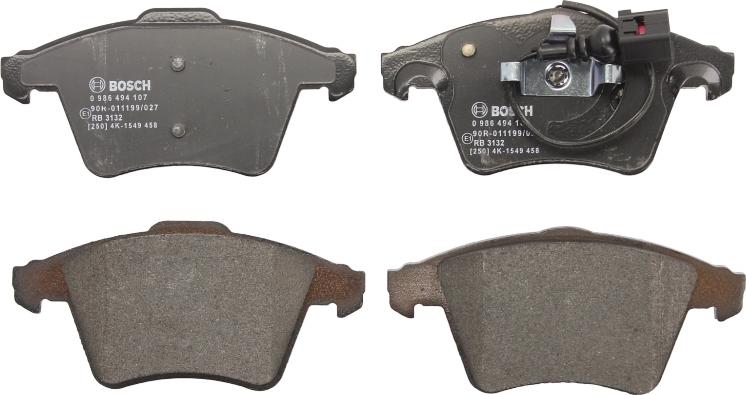 BOSCH 0 986 494 107 - Brake Pad Set, disc brake car-mod.net
