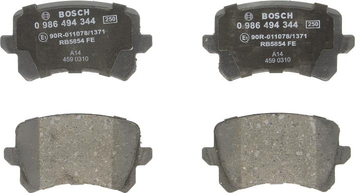BOSCH 0 986 494 344 - Brake Pad Set, disc brake car-mod.net