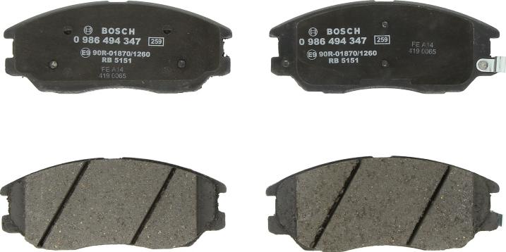 BOSCH 0 986 494 347 - Brake Pad Set, disc brake car-mod.net