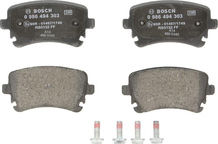 BOSCH 0 986 494 303 - Brake Pad Set, disc brake car-mod.net