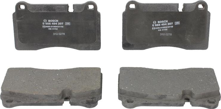 BOSCH 0 986 494 207 - Brake Pad Set, disc brake car-mod.net