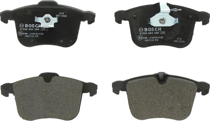 BOSCH 0 986 494 280 - Brake Pad Set, disc brake car-mod.net