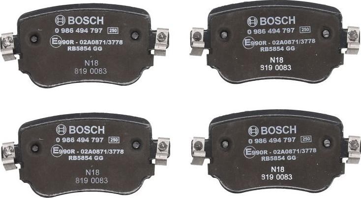 BOSCH 0 986 494 797 - Brake Pad Set, disc brake car-mod.net
