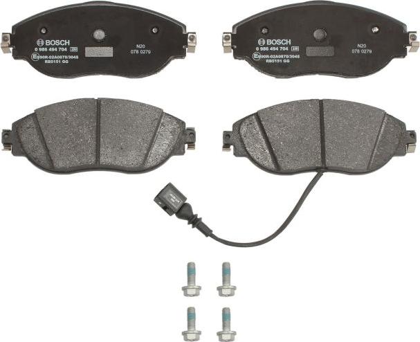 BOSCH 0 986 494 704 - Brake Pad Set, disc brake car-mod.net