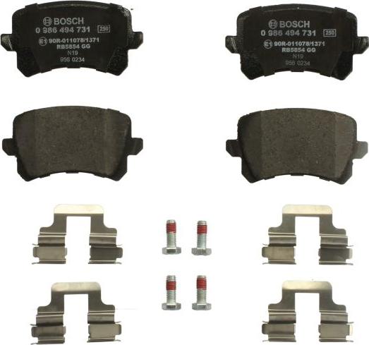 BOSCH 0 986 494 731 - Brake Pad Set, disc brake car-mod.net