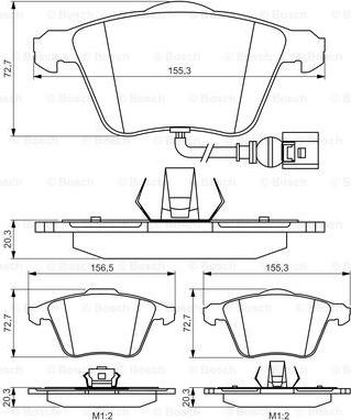 BOSCH 0 986 495 261 - Brake Pad Set, disc brake car-mod.net