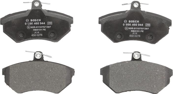 BOSCH 0 986 460 944 - Brake Pad Set, disc brake car-mod.net