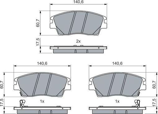 BOSCH 0 986 460 076 - Brake Pad Set, disc brake car-mod.net