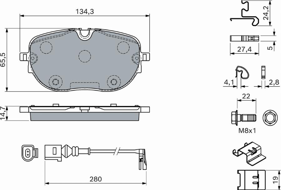 BOSCH 0 986 460 198 - Brake Pad Set, disc brake car-mod.net