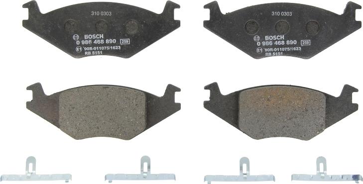 BOSCH 0 986 468 890 - Brake Pad Set, disc brake car-mod.net