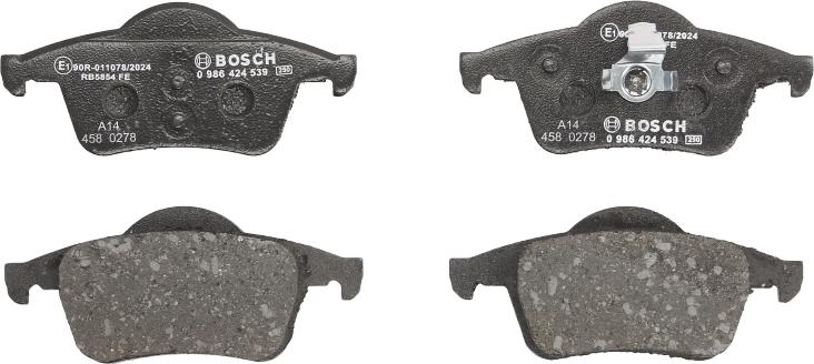 BOSCH 0 986 424 539 - Brake Pad Set, disc brake car-mod.net