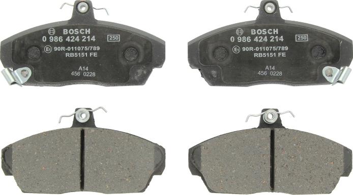 BOSCH 0 986 424 214 - Brake Pad Set, disc brake car-mod.net